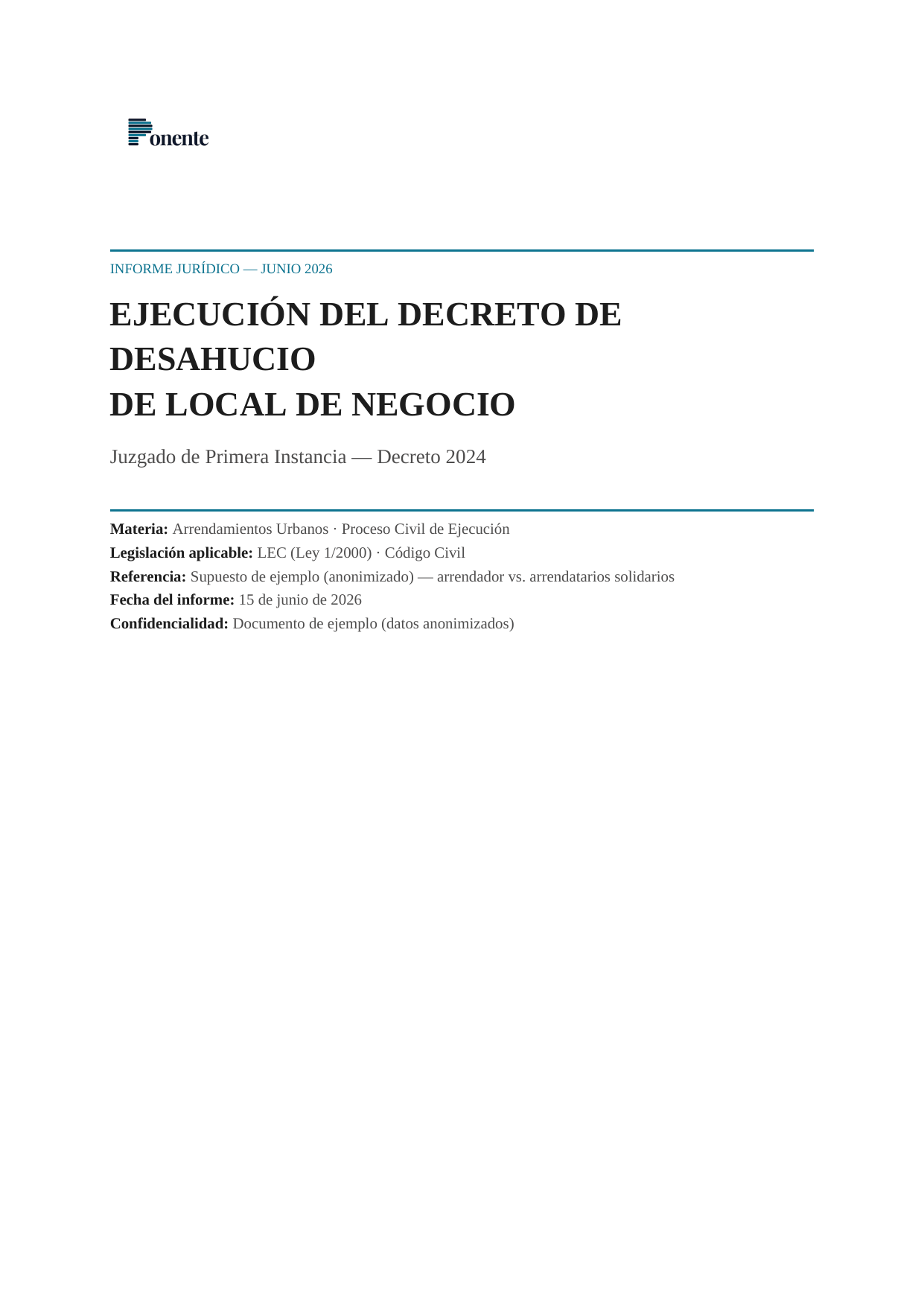 Informe — portada